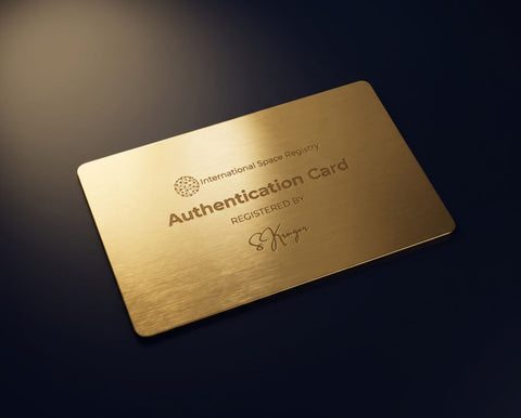 Carte d'authenticité dorée